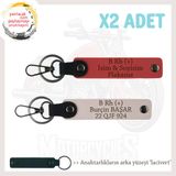 MiaWiki İsim Plaka ve Kan Grubu Yazılı Anahtarlık, Standart, MH-KAN-MT-7978x2, Nar Çiçeği-Pudra-lacivert, üniseks-yetişkin