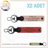 MiaWiki İsim Plaka ve Kan Grubu Yazılı Anahtarlık, Standart, MH-KAN-MT-8012x2, Nar Çiçeği-Yavruağzı-sütlü kahve, üniseks-yetişkin