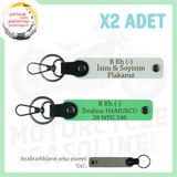 MiaWiki İsim Plaka ve Kan Grubu Yazılı Anahtarlık, Standart, MH-KAN-MT-8490x2, Beyaz-Fıstık Yeşil-gri, üniseks-yetişkin