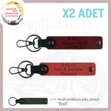 MiaWiki İsim Plaka ve Kan Grubu Yazılı Anahtarlık, Standart, MH-KAN-MT-8934x2, Nar Çiçeği-Bordo-yeşil, üniseks-yetişkin