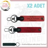 MiaWiki İsim Plaka ve Kan Grubu Yazılı Anahtarlık, Standart, MH-KAN-MT-8962x2, Nar Çiçeği-Kırmızı-lacivert, üniseks-yetişkin