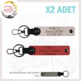MiaWiki İsim Plaka ve Kan Grubu Yazılı Anahtarlık, Standart, MH-KAN-MT-8977x2, Nar Çiçeği-Pudra-gri, üniseks-yetişkin