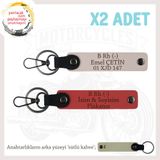 MiaWiki İsim Plaka ve Kan Grubu Yazılı Anahtarlık, Standart, MH-KAN-MT-8980x2, Nar Çiçeği-Pudra-sütlü kahve, üniseks-yetişkin
