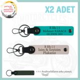MiaWiki İsim Plaka ve Kan Grubu Yazılı Anahtarlık, Standart, MH-KAN-MT-9075x2, Pudra-Koyu Turkuaz-yeşil, üniseks-yetişkin
