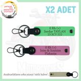 MiaWiki İsim Plaka ve Kan Grubu Yazılı Deri Anahtarlık, Standart, MH-KAN-MT-10028x2, Pembe-Fıstık Yeşil-sütlü kahve, üniseks-yetişkin