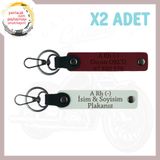 MiaWiki İsim Plaka ve Kan Grubu Yazılı Deri Anahtarlık, Standart, MH-KAN-MT-4825x2, Beyaz-Bordo, üniseks-yetişkin