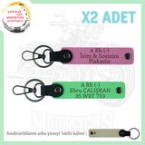 MiaWiki İsim Plaka ve Kan Grubu Yazılı Deri Anahtarlık, Standart, MH-KAN-MT-7028x2, Pembe-Fıstık Yeşil-sütlü kahve, üniseks-yetişkin