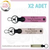 MiaWiki İsim Plaka ve Kan Grubu Yazılı Deri Anahtarlık, Standart, MH-KAN-MT-8080x2, Pudra-Pembe-sütlü kahve, üniseks-yetişkin