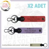 MiaWiki İsim Plaka ve Kan Grubu Yazılı Deri Anahtarlık, Standart, MH-KAN-MT-8970x2, Nar Çiçeği-Mor Menekşe-sütlü kahve, üniseks-yetişkin