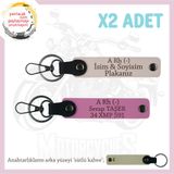 MiaWiki İsim Plaka ve Kan Grubu Yazılı Deri Anahtarlık, Tek Ebat, MH-KAN-MT-7080x2, Pudra-Pembe-sütlü kahve, üniseks-yetişkin