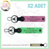 MiaWiki İsim Plaka ve Kan Grubu Yazılı Deri Anahtarlık, Tek Ebat, MH-KAN-MT-8028x2, Pembe-Fıstık Yeşil-sütlü kahve, üniseks-yetişkin