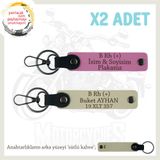 MiaWiki İsim Plaka ve Kan Grubu Yazılı Deri Anahtarlık, Tek Ebat, MH-KAN-MT-8036x2, Pembe-Sütlü Kahve-sütlü kahve, üniseks-yetişkin