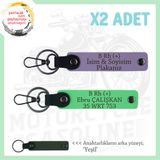 MiaWiki İsim Plaka ve Kan Grubu Yazılı Hediye Anahtarlık, Standart, MH-KAN-MT-7854x2, Mor Menekşe-Fıstık Yeşil-yeşil, üniseks-yetişkin