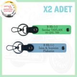 MiaWiki İsim Plaka ve Kan Grubu Yazılı Motor Anahtarlık, Standart, MH-KAN-MT-5236x2, Gök Mavi-Fıstık Yeşil, üniseks-yetişkin