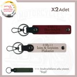 MiaWiki İsim Plaka ve Kan Grubu Yazılı Motorsiklet Anahtarlığı, Standart, MH-KAN-MT-11054x2, Pudra-Bordo-yeşil, üniseks-yetişkin