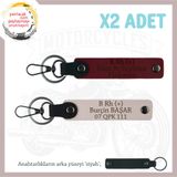 MiaWiki İsim Plaka ve Kan Grubu Yazılı Motorsiklet Anahtarlığı, Standart, MH-KAN-MT-8052x2, Pudra-Bordo-siyah, üniseks-yetişkin