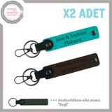 MiaWiki İsim Plaka Yazılı Deri Anahtarlık Motorsiklet, Standart, MH-KAN-MT-11615x2, Koyu Turkuaz-Koyu Kahve-yeşil, kadın