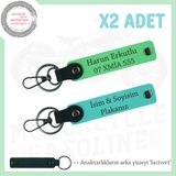MiaWiki İsim Plaka Yazılı Deri Anahtarlık Seti Motorsiklet, Standart, MH-KAN-MT-12181x2, Turkuaz-Fıstık Yeşil-lacivert, üniseks-yetişkin