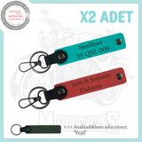 MiaWiki İsim & Plaka Yazılı Motorcu Anahtarlığı, Standart, MH-KAN-MT-11955x2, Nar Çiçeği-Koyu Turkuaz-yeşil, üniseks-yetişkin