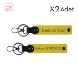 MiaWiki İsim & Soyisim Kişiselleştirilmiş 2'li Anahtarlık, Standart, MH-KAN-1154x2, Sarı, üniseks-yetişkin