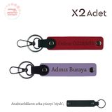 MiaWiki İsim & Soyisim Kişiselleştirilmiş 2'li Anahtarlık, Standart, MH-KAN-1673x2, Mor Menekşe-Kırmızı-Siyah, üniseks-yetişkin