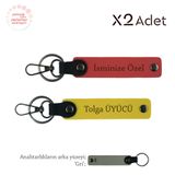 MiaWiki İsim & Soyisim Kişiselleştirilmiş 2'li Anahtarlık, Standart, MH-KAN-1782x2, Nar Çiçeği-Sarı-Gri, üniseks-yetişkin
