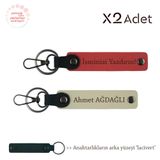 MiaWiki İsim & Soyisim Kişiselleştirilmiş 2'li Anahtarlık, Standart, MH-KAN-1790x2, Nar Çiçeği-Sütlü Kahve-Lacivert, üniseks-yetişkin