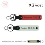MiaWiki İsim & Soyisim Yazılı 2'li Anahtarlık Seti, Standart, MH-KAN-1728x2, Nar Çiçeği-Beyaz-Sütlü Kahve, üniseks-yetişkin