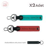 MiaWiki İsim & Soyisim Yazılı 2'li Anahtarlık Seti, Standart, MH-KAN-1753x2, Nar Çiçeği-Koyu Turkuaz-Siyah, üniseks-yetişkin
