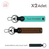 MiaWiki İsim Soyisimli 2'li Anahtarlık Takımı, Standart, MH-KAN-1276x2, Açık Kahve-Turkuaz-Siyah, üniseks-yetişkin