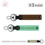 MiaWiki İsim Soyisimli 2'li Hediyelik Anahtarlık, Standart, MH-KAN-1283x2, Açık Kahve-Yeşil-Sütlü Kahve, üniseks-yetişkin