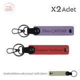 MiaWiki İsim & Soyisimli Kişisel 2li Anahtarlık, Standart, MH-KAN-1770x2, Nar Çiçeği-Mor Menekşe-Sütlü Kahve, üniseks-yetişkin