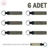 MiaWiki İsim Ve Özel Mesaj Yazılabilen 6'lı Anahtarlık, Standart, MH-KAN8513X6, Kül Gri & Sütlü Kahve, üniseks-yetişkin