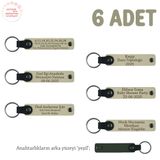 MiaWiki İsim Ve Özel Mesaj Yazılabilen 6'lı Anahtarlık, Standart, MH-KAN8538X6, Sütlü Kahve & Yeşil, üniseks-yetişkin