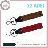 MiaWiki İsim Ve Plaka Özel Tasarım Deri Anahtarlık, Standart, MH-KAN-MT-11442x2, Açık Kahve-Kırmızı-lacivert, üniseks-yetişkin
