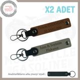 MiaWiki İsim Ve Plaka Yazılabilen Anahtarlık Set, Standart, MH-KAN-MT-11642x2, Kül Gri-Açık Kahve-siyah, üniseks-yetişkin