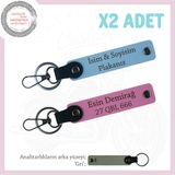 MiaWiki İsim Ve Plaka Yazılı 2'li Anahtarlık Motor, Standart, MH-KAN-MT-11822x2, Mavi-Pembe-gri, üniseks-yetişkin