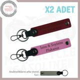 MiaWiki İsim Ve Plaka Yazılı 2'li Anahtarlık, Standart, MH-KAN-MT-12020x2, Pembe-Bordo-gri, üniseks-yetişkin