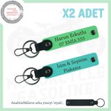MiaWiki İsim Ve Plaka Yazılı 2'li Anahtarlık Takımı, Standart, MH-KAN-MT-12182x2, Turkuaz-Fıstık Yeşil-siyah, üniseks-yetişkin