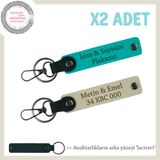 MiaWiki İsim Ve Plaka Yazılı Anahtarlık Motor Hediye, Standart, MH-KAN-MT-11630x2, Koyu Turkuaz-Sütlü Kahve-lacivert, üniseks-yetişkin