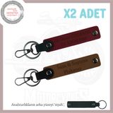 MiaWiki İsim Ve Plaka Yazılı Anahtarlık Set x2, Standart, MH-KAN-MT-11417x2, Açık Kahve-Bordo-siyah, üniseks-yetişkin