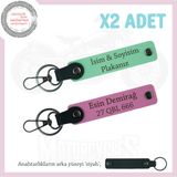MiaWiki İsim ve Plaka Yazılı Deri Anahtarlık, Standart, MH-KAN-MT-12329x2, Yeşil-Pembe-siyah, üniseks-yetişkin