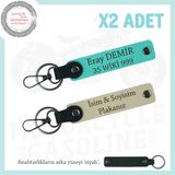 MiaWiki İsim Ve Plaka Yazılı Kişisel Anahtarlık, Standart, MH-KAN-MT-12171x2, Sütlü Kahve-Turkuaz-siyah, üniseks-yetişkin