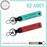 MiaWiki İsim Ve Plaka Yazılı Kişisel Anahtarlık x2'li, Standart, MH-KAN-MT-11997x2, Nar Çiçeği-Turkuaz-sütlü kahve, üniseks-yetişkin
