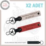 MiaWiki İsim Ve Plaka Yazılı Motorcu Anahtarlık Set, Standart, MH-KAN-MT-11979x2, Nar Çiçeği-Pudra-siyah, üniseks-yetişkin
