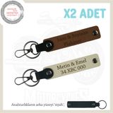 MiaWiki İsim Ve Plaka Yazılı x2 Anahtarlık Set, Standart, MH-KAN-MT-11471x2, Açık Kahve-Sütlü Kahve-siyah, üniseks-yetişkin