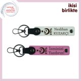 MiaWiki İsim ve Soyisim Yazılabilir 2'li Anahtarlık, 11.5 cm x 2.3 cm, MH-KAN-33222x2, beyaz-pembe, üniseks-yetişkin