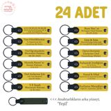 MiaWiki İsim Yazılabilir Deri Anahtarlık 24'lü Set, 24'lü Set, MH-KAN8593X24, Sarı & Yeşil, üniseks-yetişkin