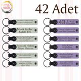 MiaWiki İsim Yazılabilir Deri Anahtarlık 42'li Set, Standart, MH-KAN9044X42, Beyaz & Mor Menekşe, üniseks-yetişkin