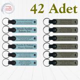 MiaWiki İsim Yazılabilir Deri Anahtarlık 42'li Set, Standart, MH-KAN9065X42, Gök Mavi & Kül Gri, üniseks-yetişkin